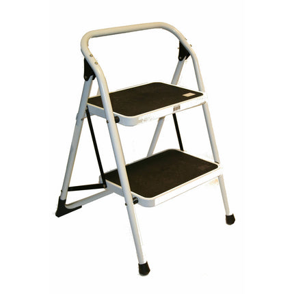 Stalen Huishoudtrap 2 Treden, Anti-Slip, Max 150kg, EN14183 Norm