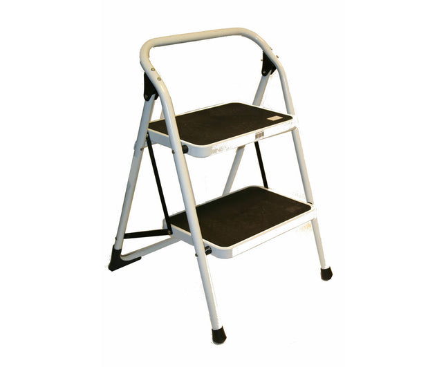 Stalen Huishoudtrap 2 Treden, Anti-Slip, Max 150kg, EN14183 Norm