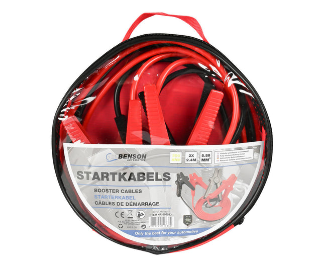 Startkabel 200A, 2,4m Lengte, Inclusief Opbergtas, Voor Voertuigen