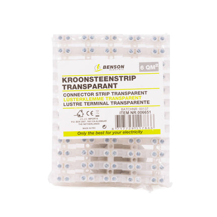 Kroonsteenstrip 6 qm Transparant - 10 Stuks voor Elektrische Verbindingen