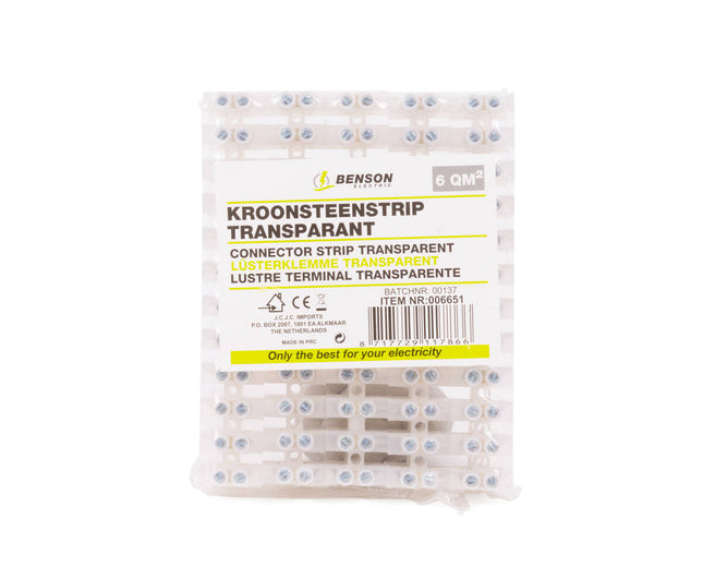 Kroonsteenstrip 6 qm Transparant - 10 Stuks voor Elektrische Verbindingen