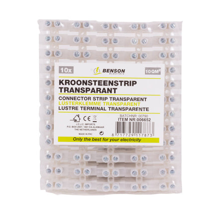 Kroonsteenstrip Transparant 10qm, Set van 10 voor Elektrische Installaties
