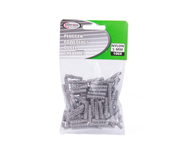 Pluggen 5 mm Nylon 100 st - Voor Muurbevestiging 5.0 x 25 mm