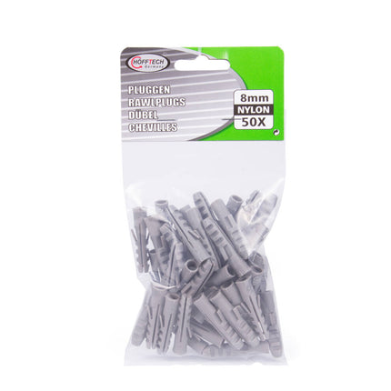 8 mm Nylon Pluggen, 50 stuks, voor Beton/Baksteen Bevestiging