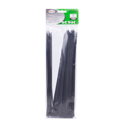 Schwarze Kabelbinder 3,6x300mm 100 Stk. - Ideal für Kabelorganisation