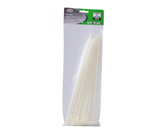 Tie Ribs 7.6x300mm Wit 50 Stuks - Ideaal voor Kabelbeheer