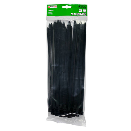 Zwarte Kabelbinders 7.8x300mm, 50 stuks - Organiseer Kabels Efficiënt