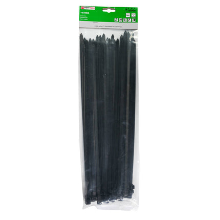 Zwarte Tie Ribs 7.6x370mm, 50 stuks - Bundel en orden kabels.