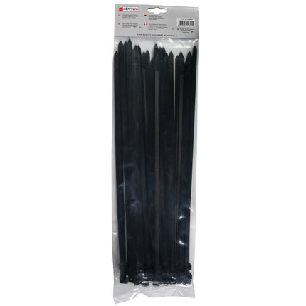 Zwarte Tie Ribs 7.6x370mm, 50 stuks - Bundel en orden kabels.