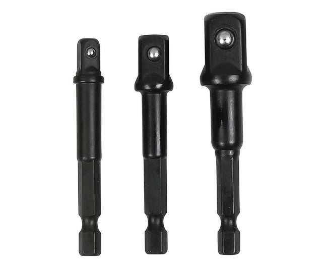 Bit Verloopadapter 1/4-3/8-1/2", 70 mm, voor auto en meubels.