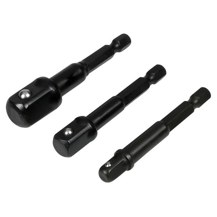 Bit Verloopadapter 1/4-3/8-1/2", 70 mm, voor auto en meubels.