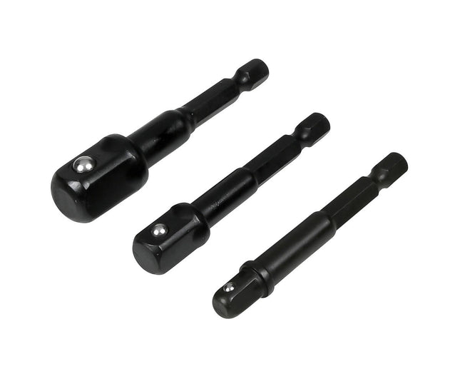 Bit Verloopadapter 1/4-3/8-1/2", 70 mm, voor auto en meubels.