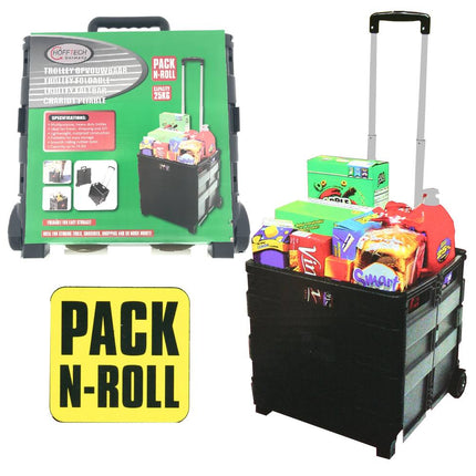 Grote Opvouwbare Trolley, 25kg, 38x33x36cm, Ideaal voor Boodschappen
