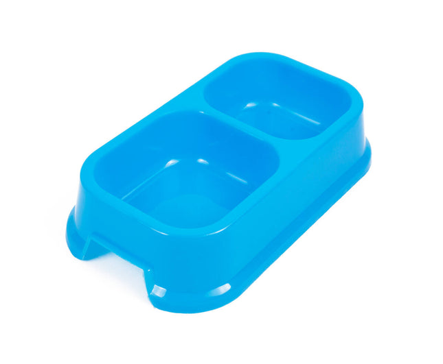 Dubbele Voerbak 25x14cm - Voor Droog/Nat Voer & Water Huisdier