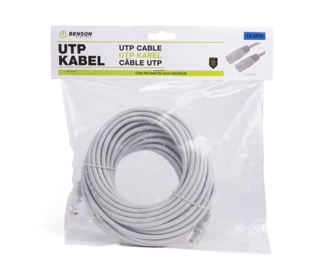 UTP Kabel 15m - Cat5e Netwerkkabel voor Snel Internet en Telefonie