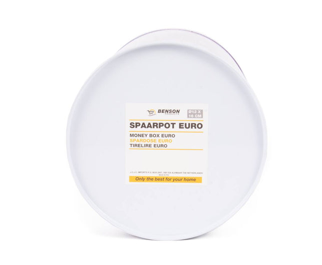 Spaarpot Euro Design Ø8,5x12cm - Veilig Geld Bewaren voor Jong & Oud