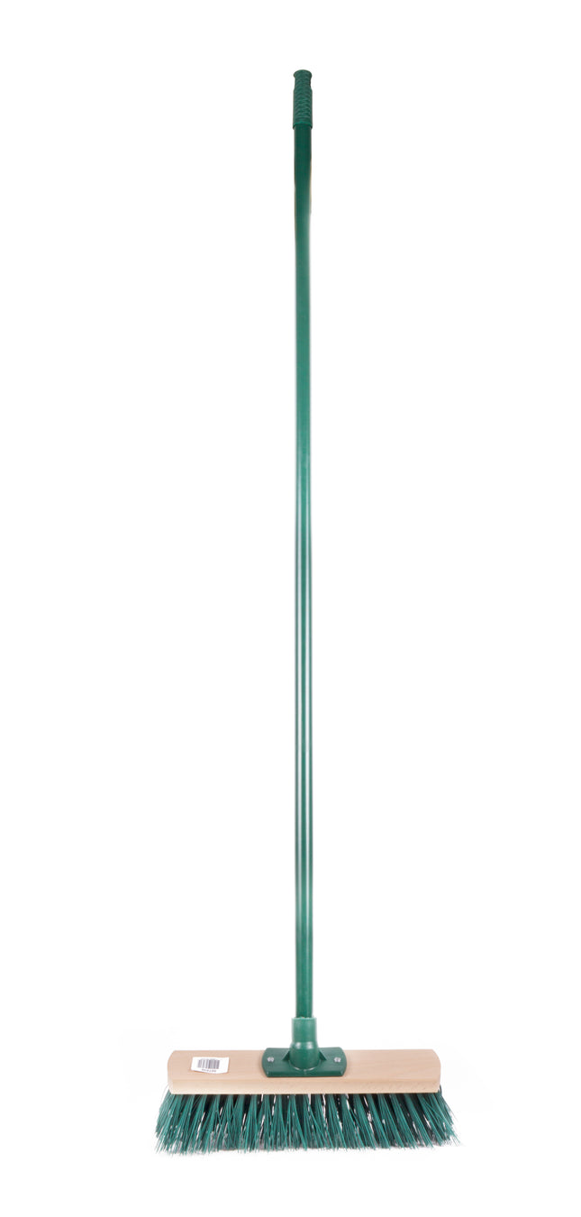 Bezem straat groen + steel display – Breedte bezem 30 cm, Lengte steel 117 cm, 30 cm