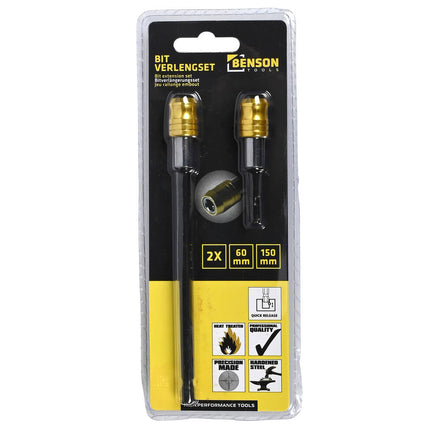 Bit Verlengset 2 dlg, 60mm & 150mm, Snelwissel voor 1/4" Bits