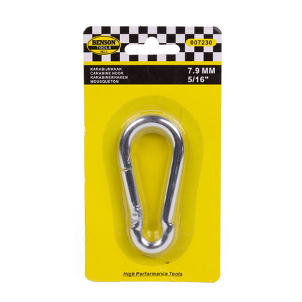 Karabijnhaak 7.9 mm, ideaal voor rugzakbevestiging en ophangen.