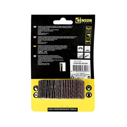 Lamellenwiel 80x30 mm, Grit 80, Voor Metaal- en Houtbewerking