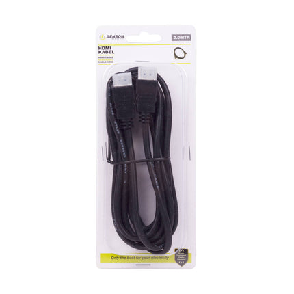 HDMI Kabel 3m - 4K30Hz, HDMI A male/male, voor TV en projector.