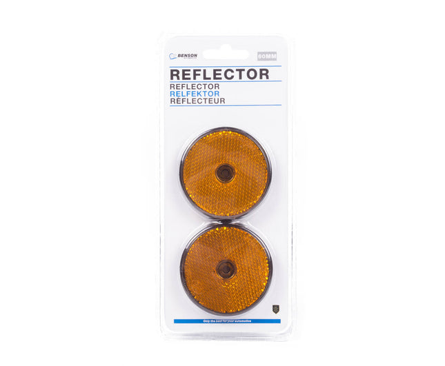 Reflector Set Oranje 60 mm, E-Keur, Auto/Fiets, 2 stuks