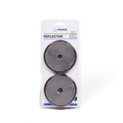 Reflector Wit 85mm, Set van 2, E-Keur, Voor Auto/Aanhanger Veiligheid
