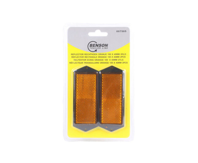 Oranje Reflector 103x40mm, Set van 2, E4-gecertificeerd, Voertuigen