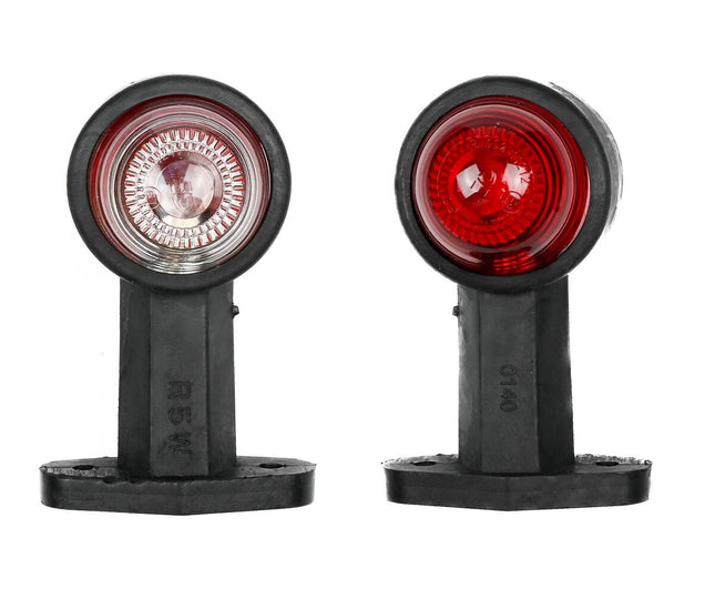 Breedtelamp 125mm Rood/Wit 12V E-Keur, Ideaal voor Aanhangers