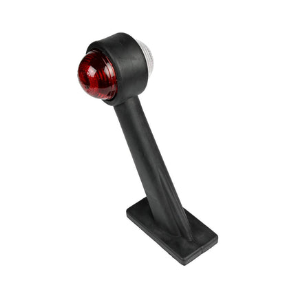 Breedtelamp 190mm Rood/Wit, 12/24V, E-Keur, Buigbare Arm