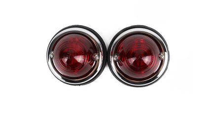 Zijlamp 70mm Rood Chrome, Set van 2, E9 Gecertificeerd