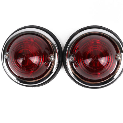 Zijlamp chroom rood 70 mm 2 dlg E9