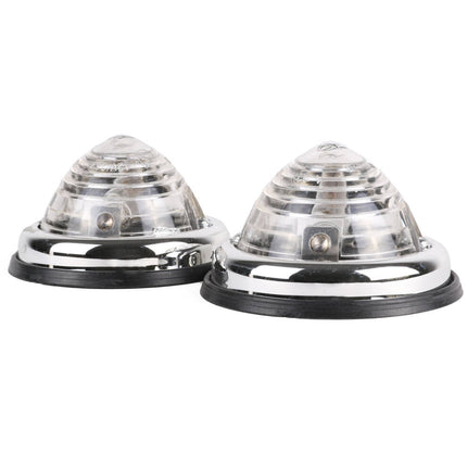 Zijlamp 70mm Chrome Wit, Set van 2, E9 Goedgekeurd, Voertuigverlichting
