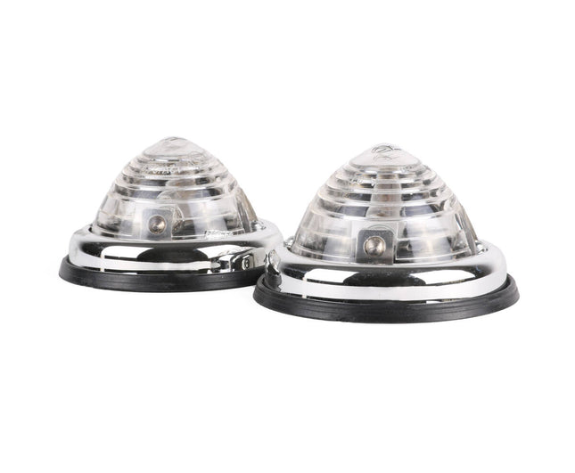 Zijlamp 70mm Chrome Wit, Set van 2, E9 Goedgekeurd, Voertuigverlichting