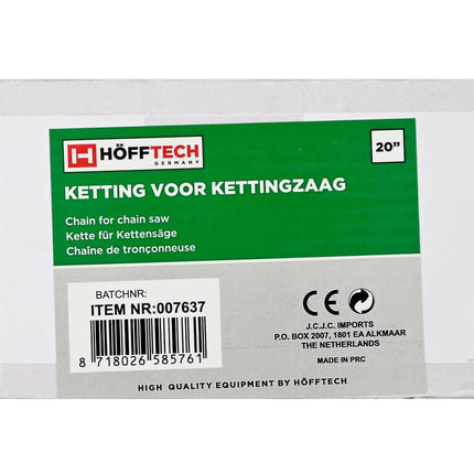 Kettingzaagketting 20" - Snel en soepel zagen, compatibel met diverse modellen.