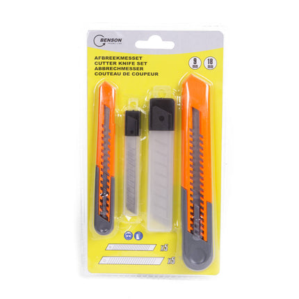 Afbreekmessen Set 9/18mm + 10 Reservemessen voor Precisiewerk