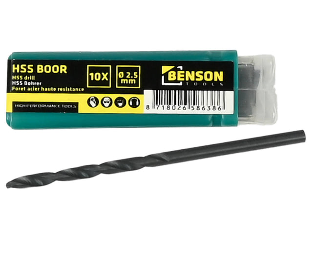 HSS Boor 2.5 mm 10 dlg - Voor Metaal, Hout en Kunststof Boren