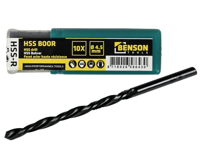 HSS Boorset 4.5 mm, 10 stuks - Metaal, Hout, Kunststof Boren