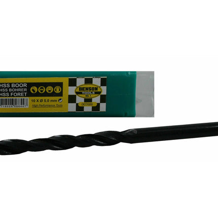 HSS-Bohrer 5,0 mm Set 10 Stück - Geeignet für Metall, Holz, Kunststoff