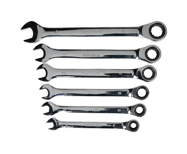 6-teiliges Cr-V Gabelring-Ratschenschlüssel-Set für schnelle Bolzenreparaturen