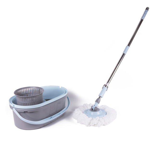 Mop + emmerset 360° spinning – Afm. Steel 120 cm, Afm. emmer 48 x 29 x 24cm, 120 cm