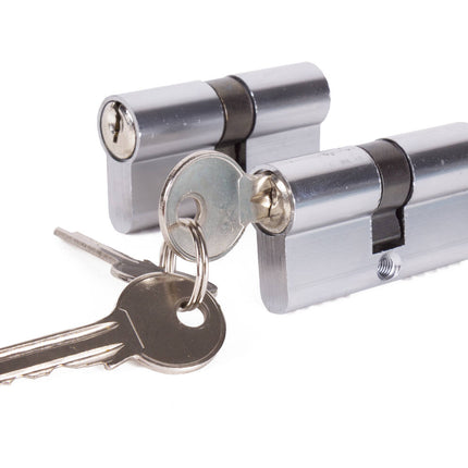 Euro Profielcilinder 60 mm, 2x Gelijksluitend, Incl. 6 Sleutels