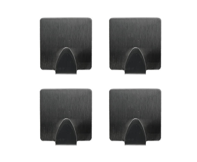RVS Handdoekhaken, 4 stuks, zelfklevend voor badkamer/keuken