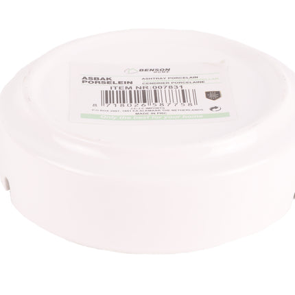 Asbak porselein wit – Diameter 10 cm, 10 cm
