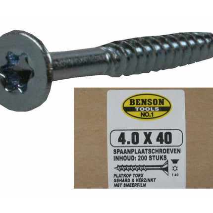 Torx TX-20 Spaanplaatschroef 4x40 mm - Ideaal voor Houtbeslag