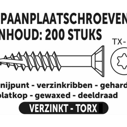 Torx TX-20 Spaanplaatschroef 4x40 mm - Ideaal voor Houtbeslag