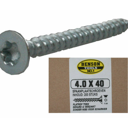 Spaanplaatschroef TX-20 4.0x40mm: Ideaal voor Deurbeslag