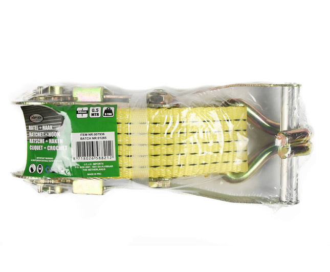 Spanband Ratel + Haak 0.5m 5t, Polyester, Transport & Opslag