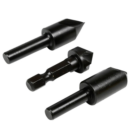 Verzinkboorset 3 dlg: 12 mm 90° & 70°, 12,7 mm 90° voor houtbewerking
