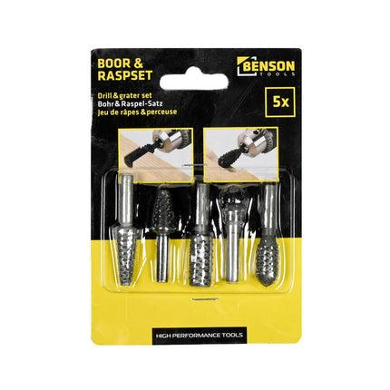 5-delige Raspset: Voor Hout, Kunststof & Metaal Bewerking